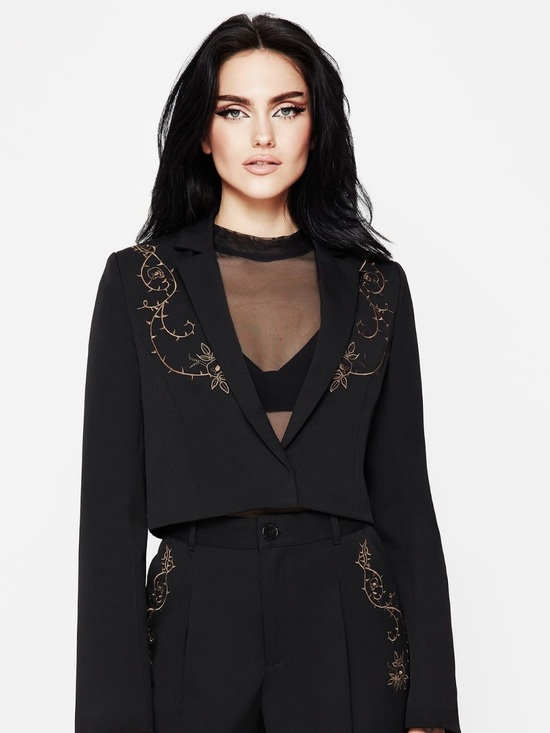 Disturbia Jackets & Blazers - Vanitas Thorn Embroidered Blazer